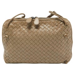 Bottega Veneta Beige Intrecciato Leather Nodini Shoulder Bag