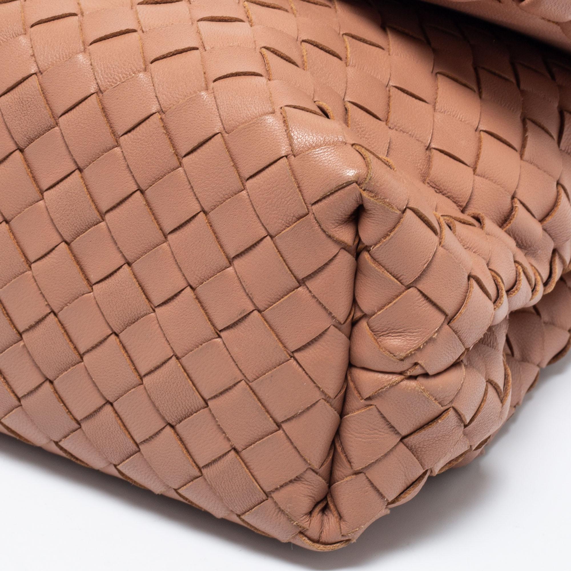 Bottega Veneta Beige Intrecciato Leather Olimpia Shoulder Bag 1