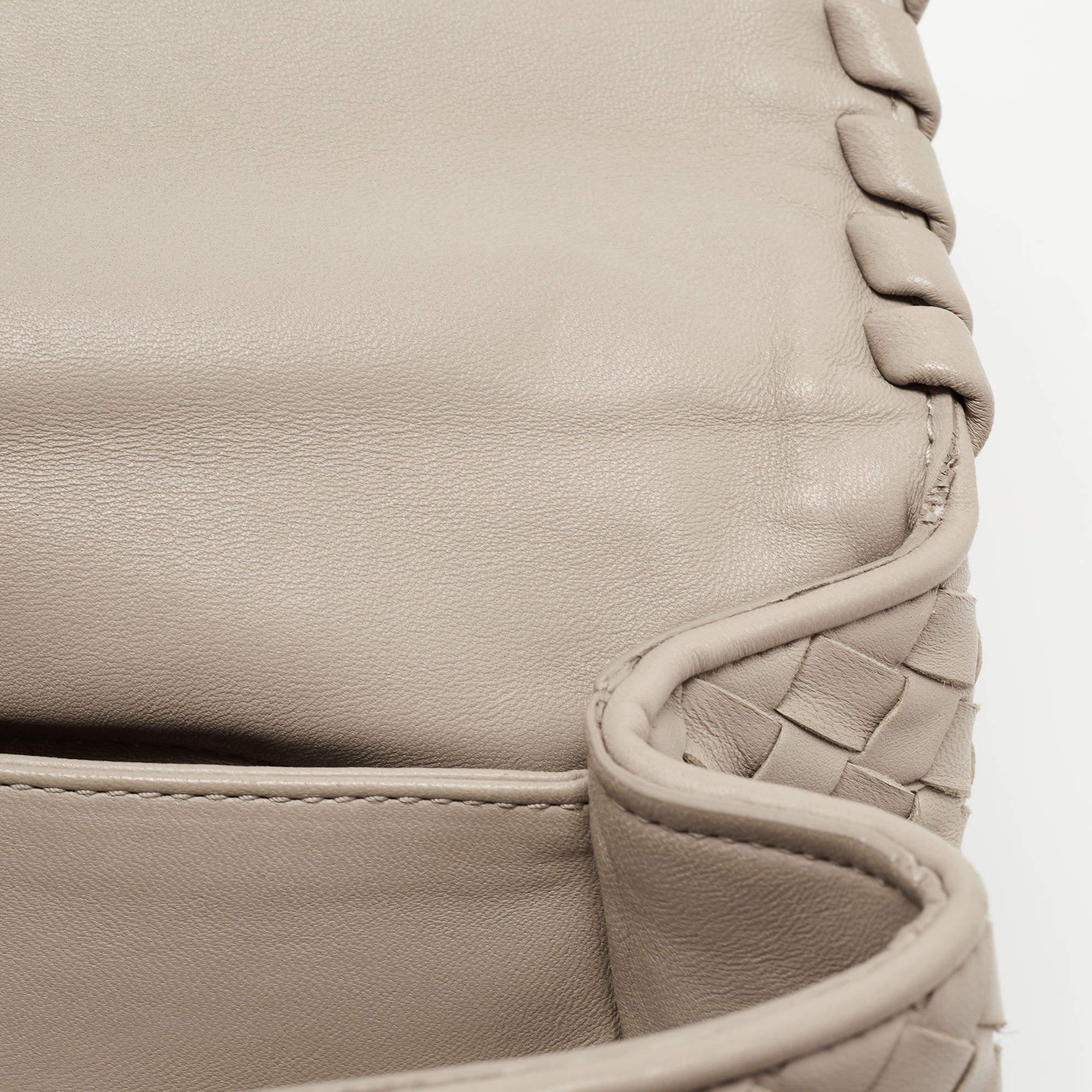 Bottega Veneta Beige Intrecciato Leather Olimpia Top Handle Bag 11