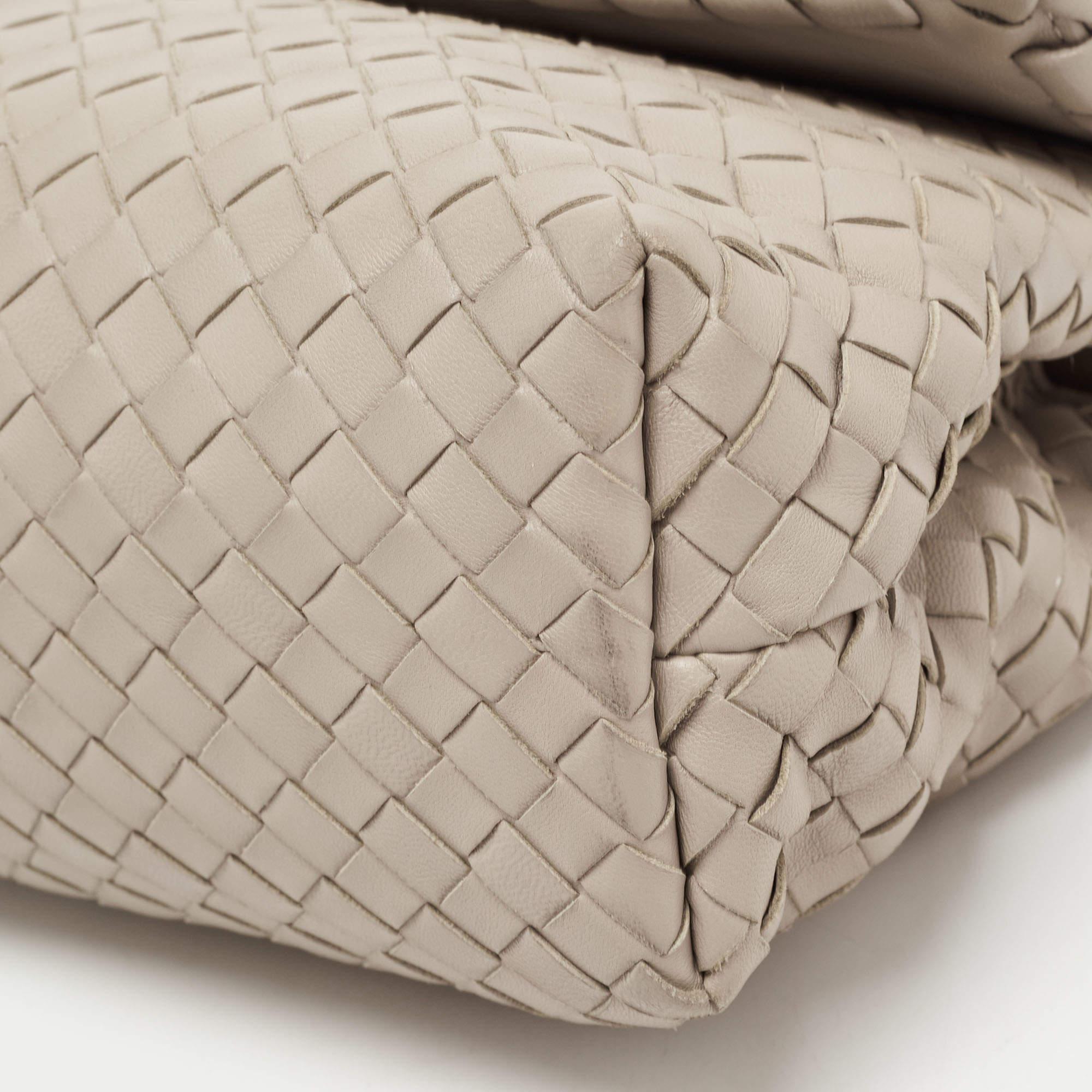 Bottega Veneta Beige Intrecciato Leather Olimpia Top Handle Bag 4
