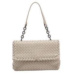 Bottega Veneta Beige Intrecciato Leather Olimpia Top Handle Bag