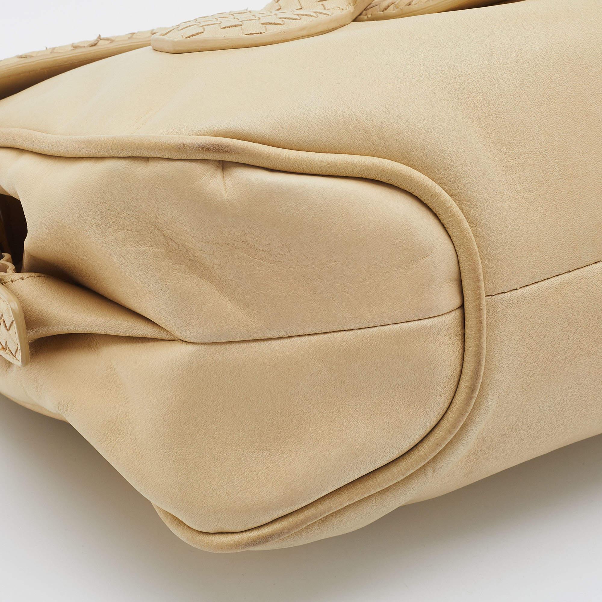 Bottega Veneta Beige Intrecciato Leather Rialto Shoulder Bag 3