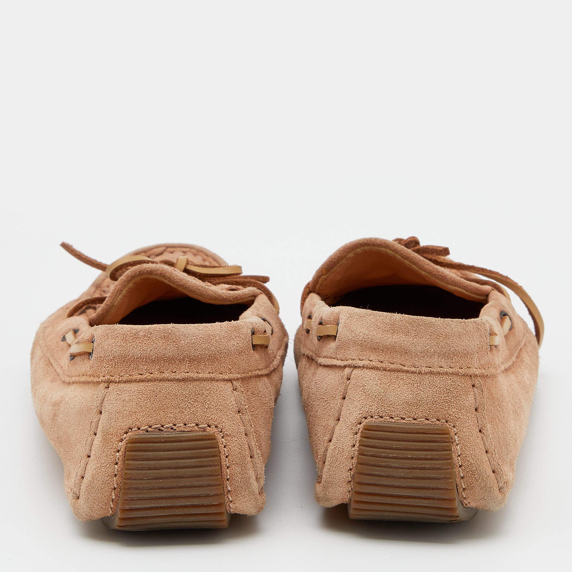 Bottega Veneta Beige Intrecciato Suede Bow Slip On Loafers Size 37 1