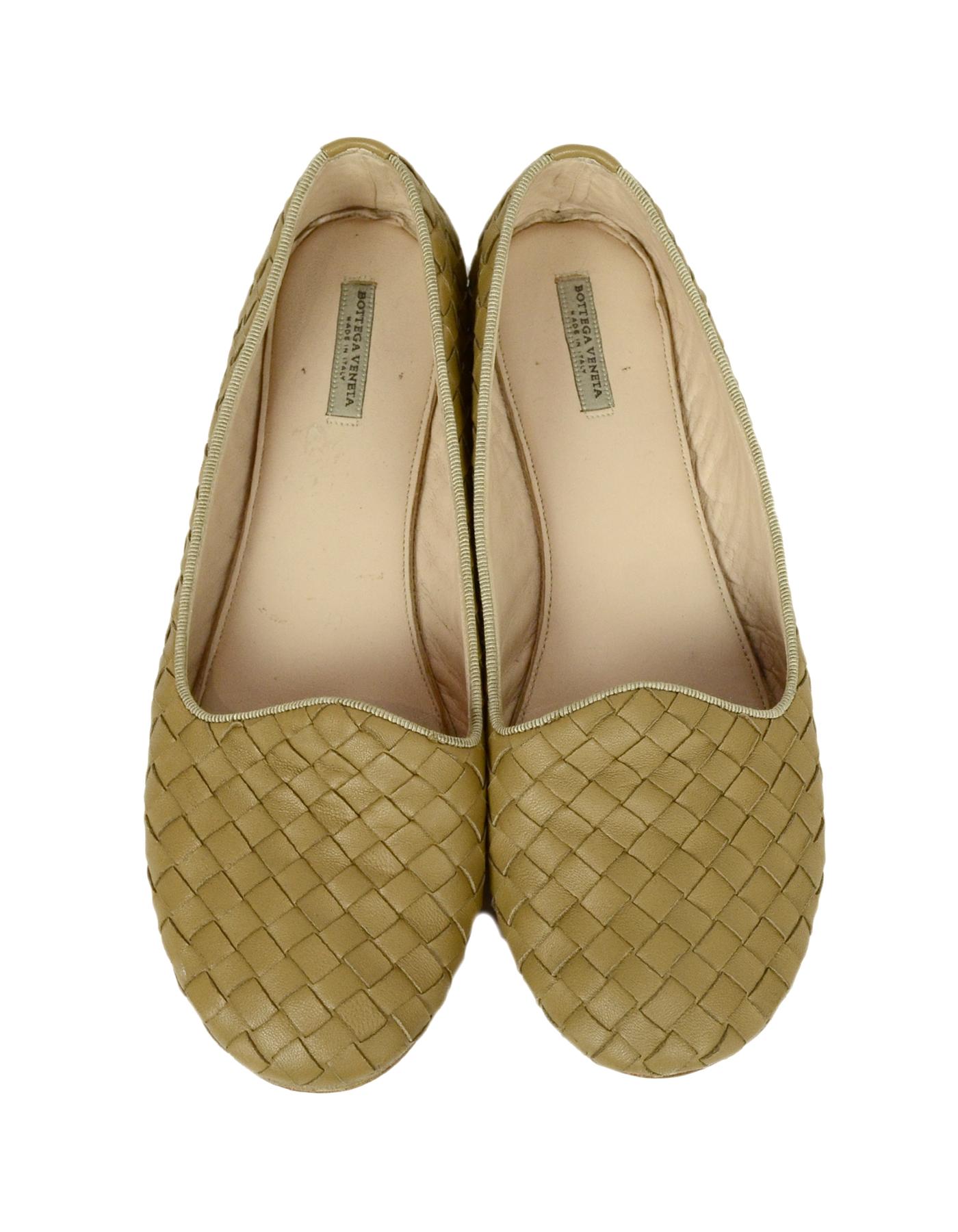 Women's Bottega Veneta Beige Intrecciato Woven Leather Loafers sz 36.5 rt. $760