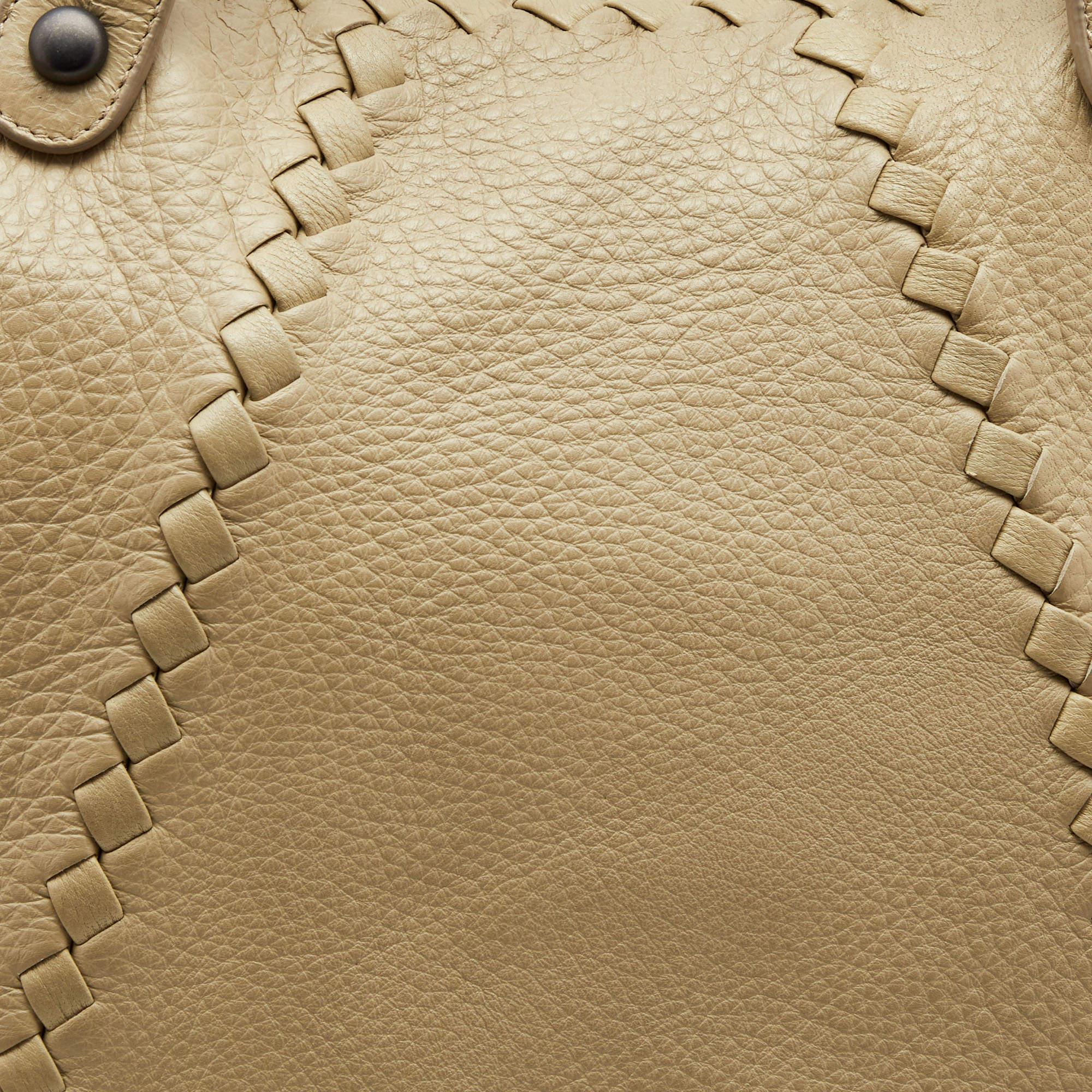 Bottega Veneta Beige Leather Intrecciato Detail Tote 5