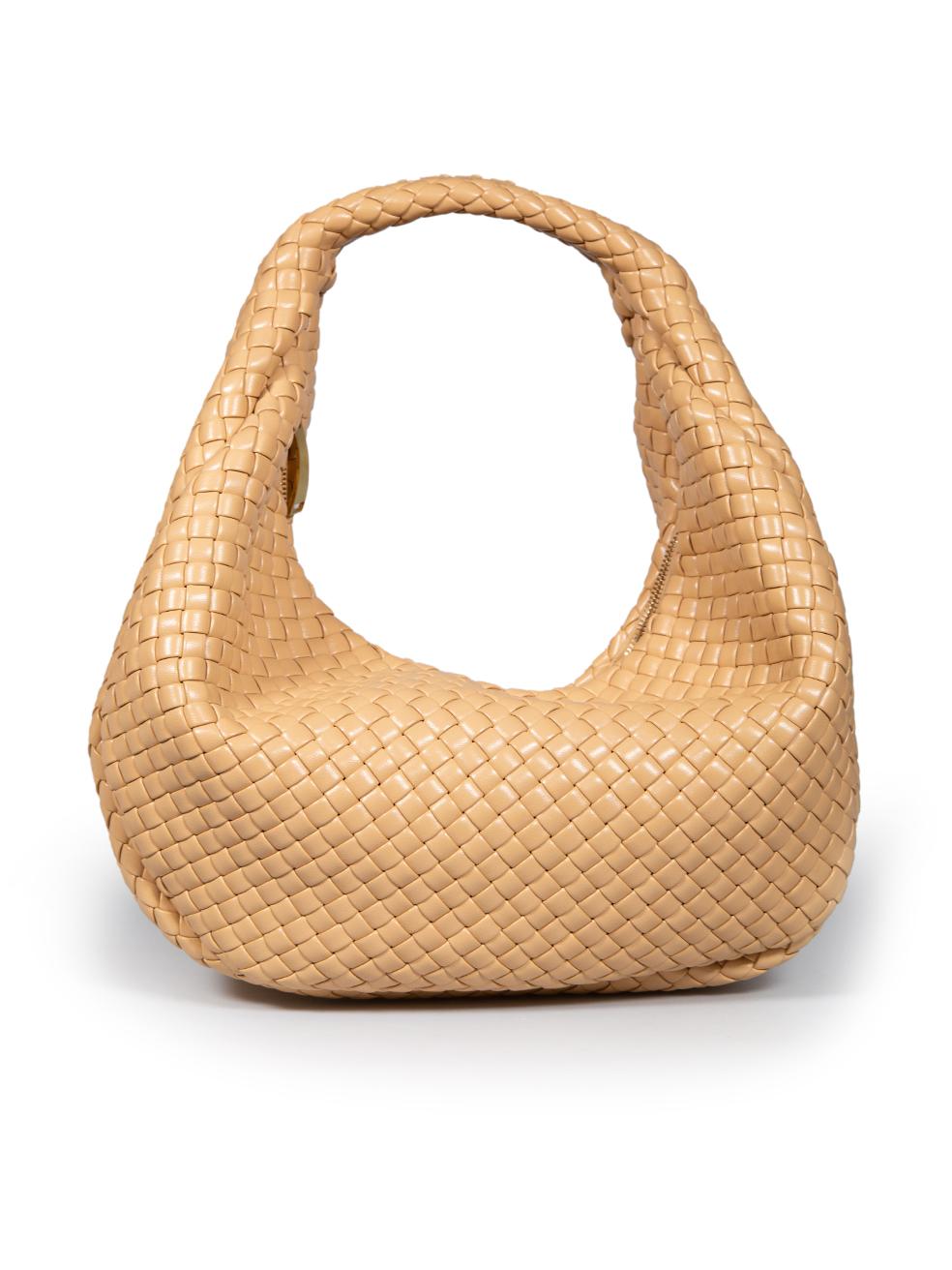 Bottega Veneta Beige Leather Large Intrecciato Padded Jodie Bag In Excellent Condition For Sale In London, GB