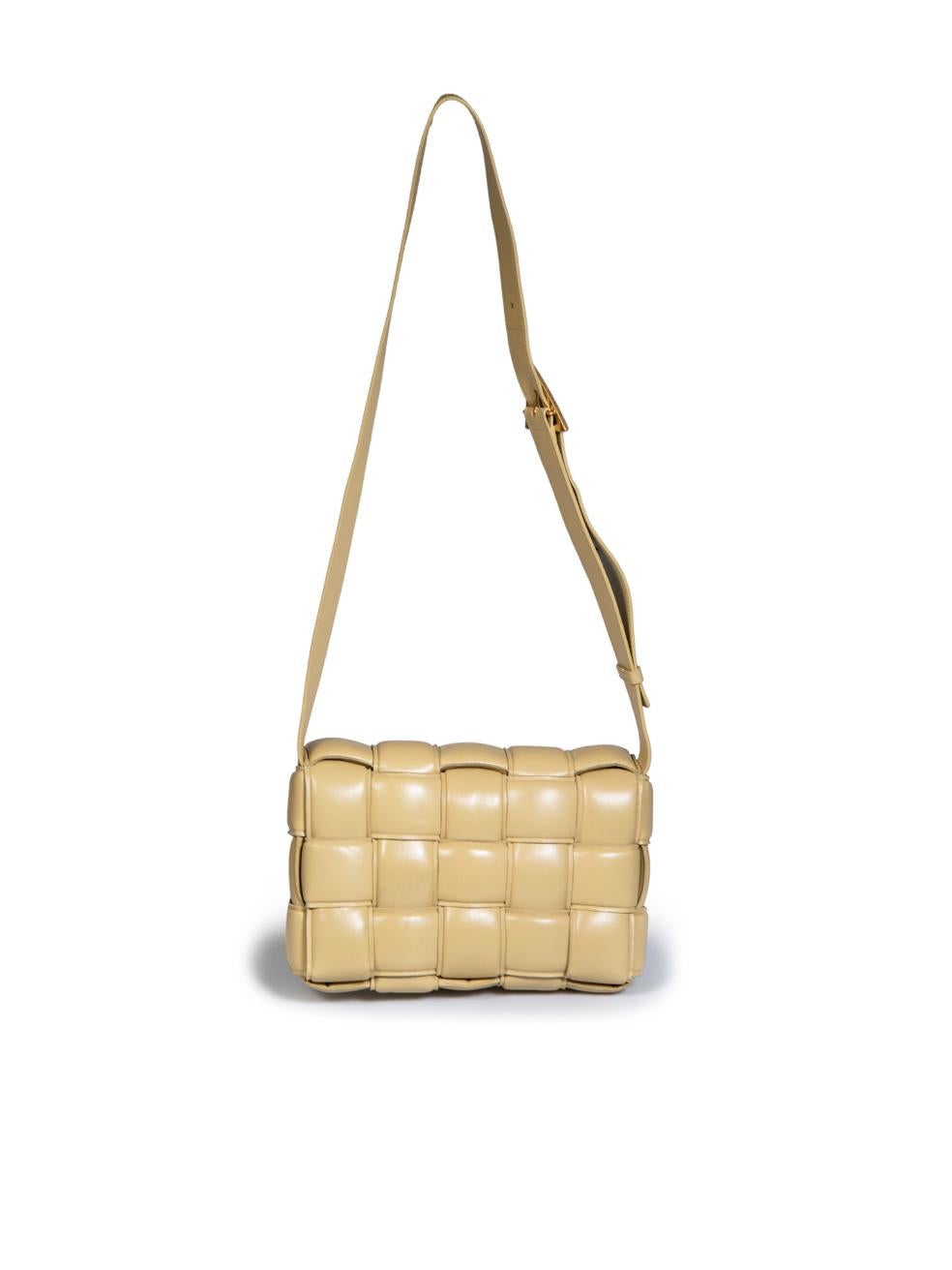 Bottega Veneta Beige Leather Padded Cassette Bag In Excellent Condition In London, GB