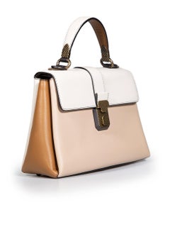 Bottega Veneta Beige Leather Piazza Top-Handle Bag