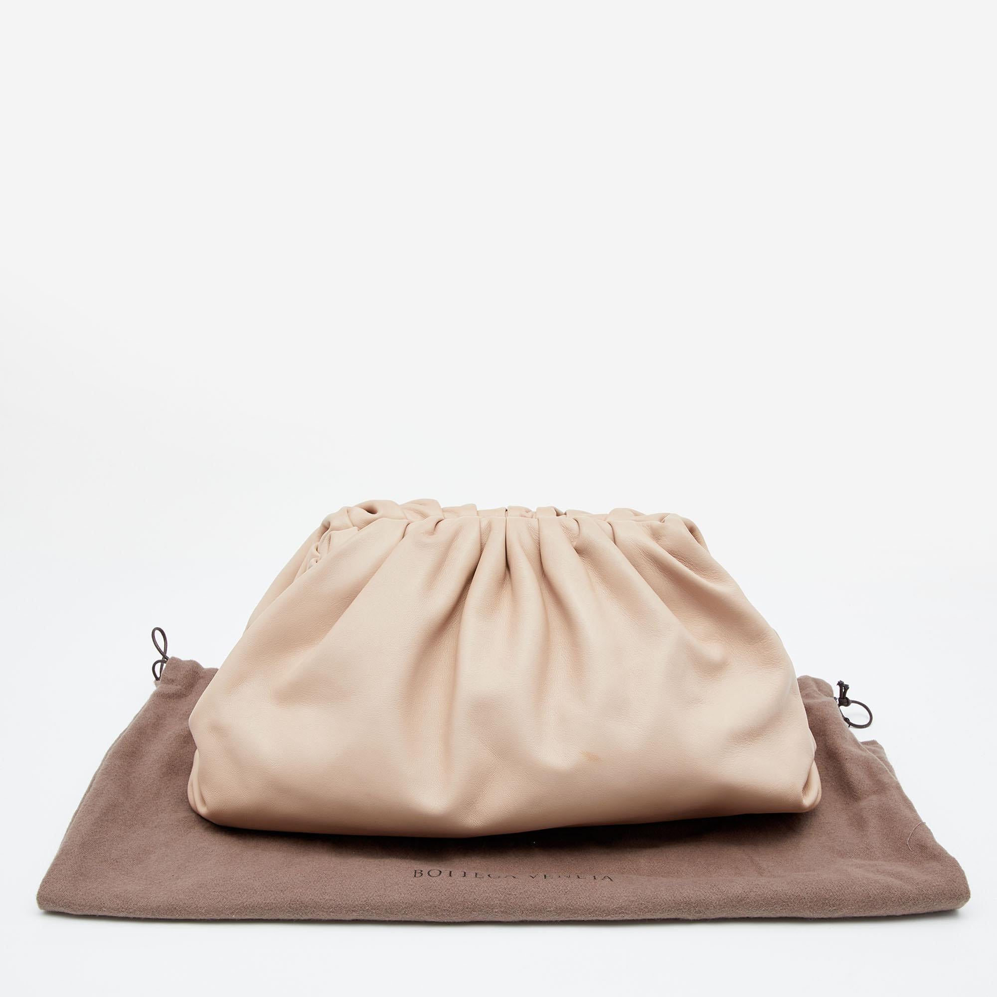 Bottega Veneta Beige Leather Teen Pouch 8