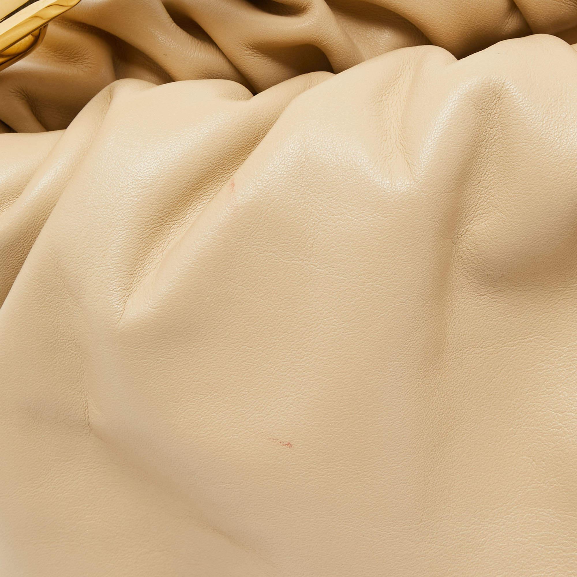 Bottega Veneta Beige Leather The Chain Pouch Bag For Sale 5