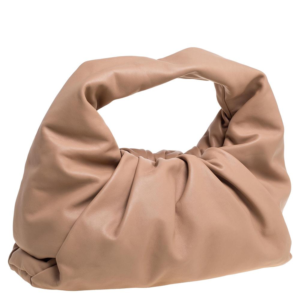 Women's Bottega Veneta Beige Leather The Shoulder Pouch Bag