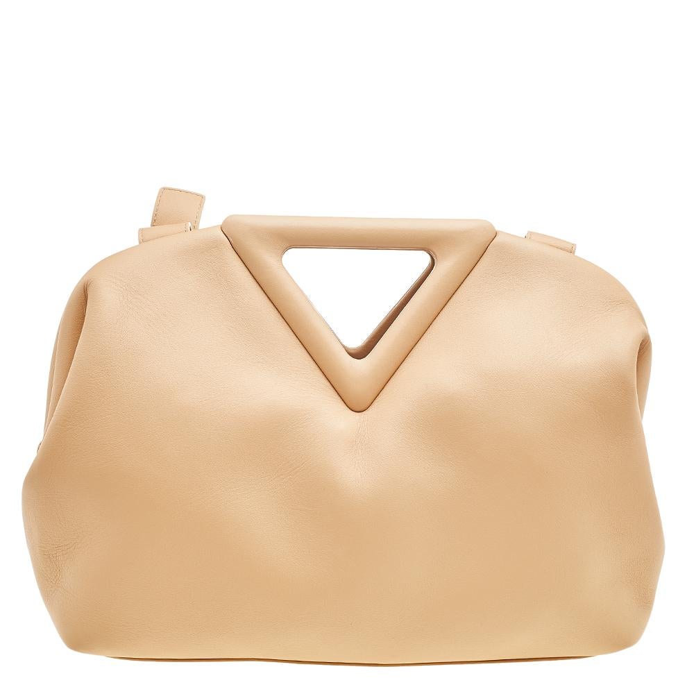 Bottega Veneta Beige Leather The Triangle Shoulder Bag 4