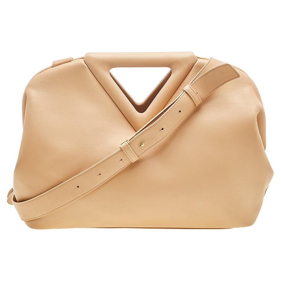 Bottega Veneta Beige Leather The Triangle Shoulder Bag