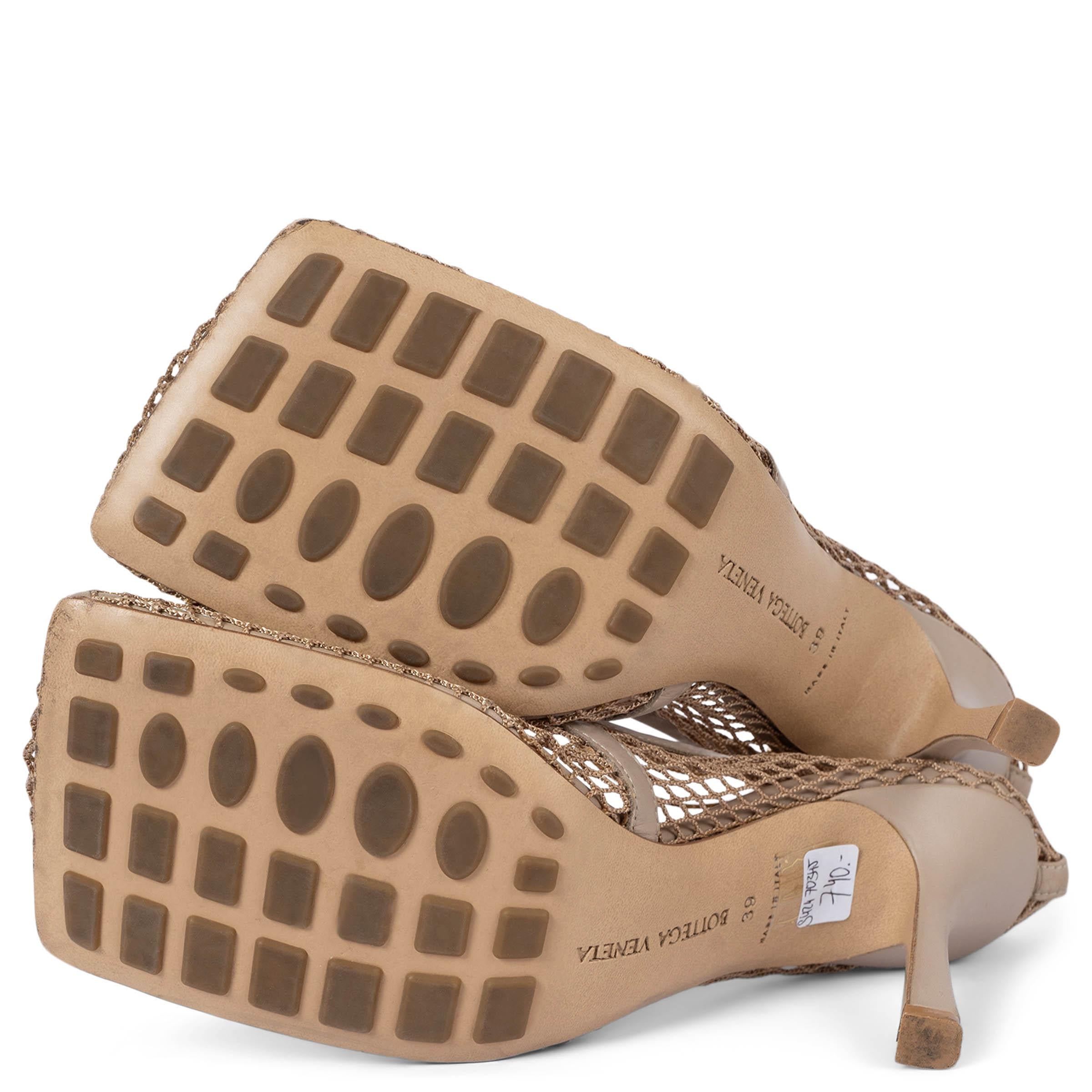 BOTTEGA VENETA beige mesh STRETCH CHAIN Pumps Shoes 39 For Sale 4