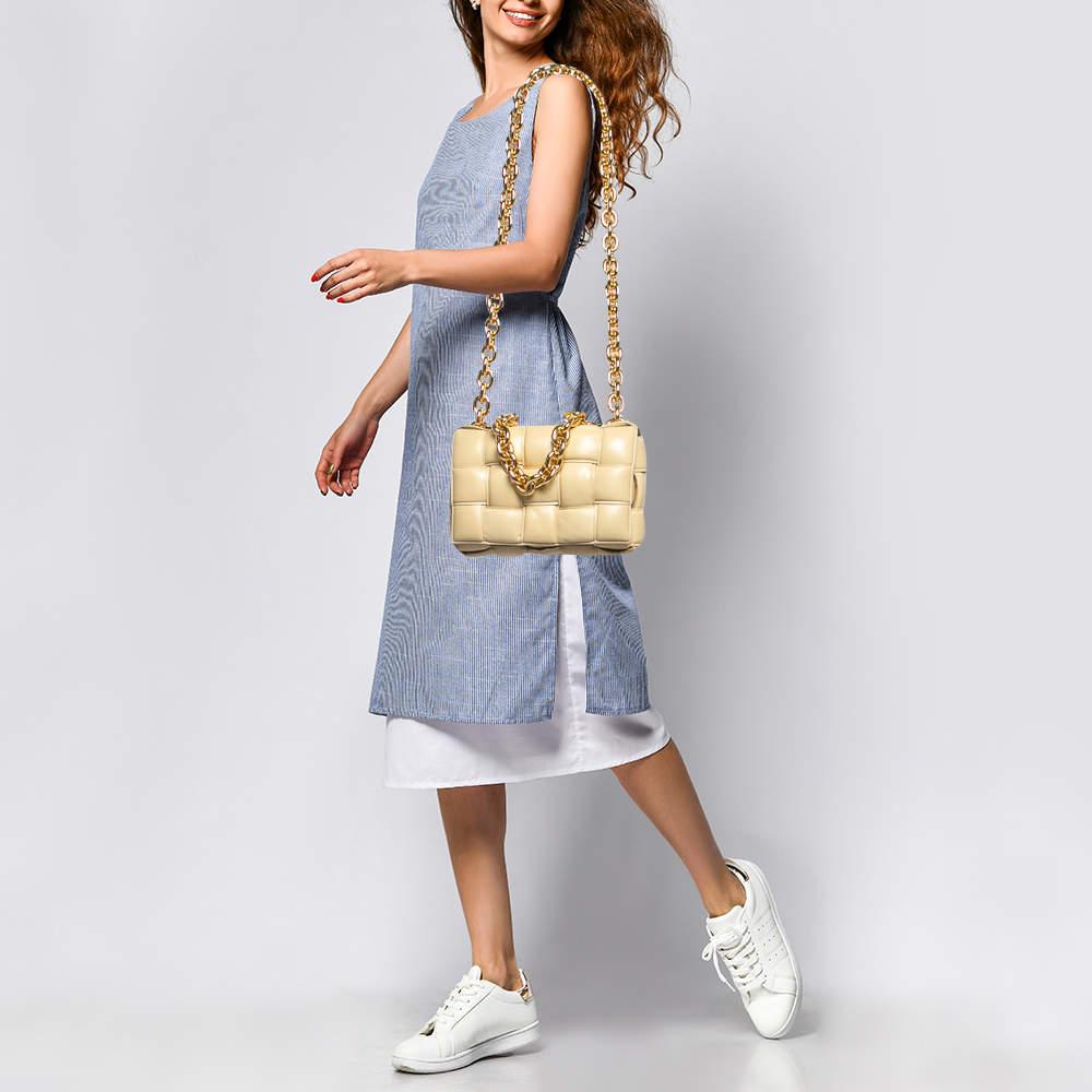 The Cassette bag by Bottega Veneta is all things stylish trendy and Instagram able. With its playful take on the brands signature house code the Intrecciato weave the bags exterior flaunts a maxi version. It is crafted from quality leather in a