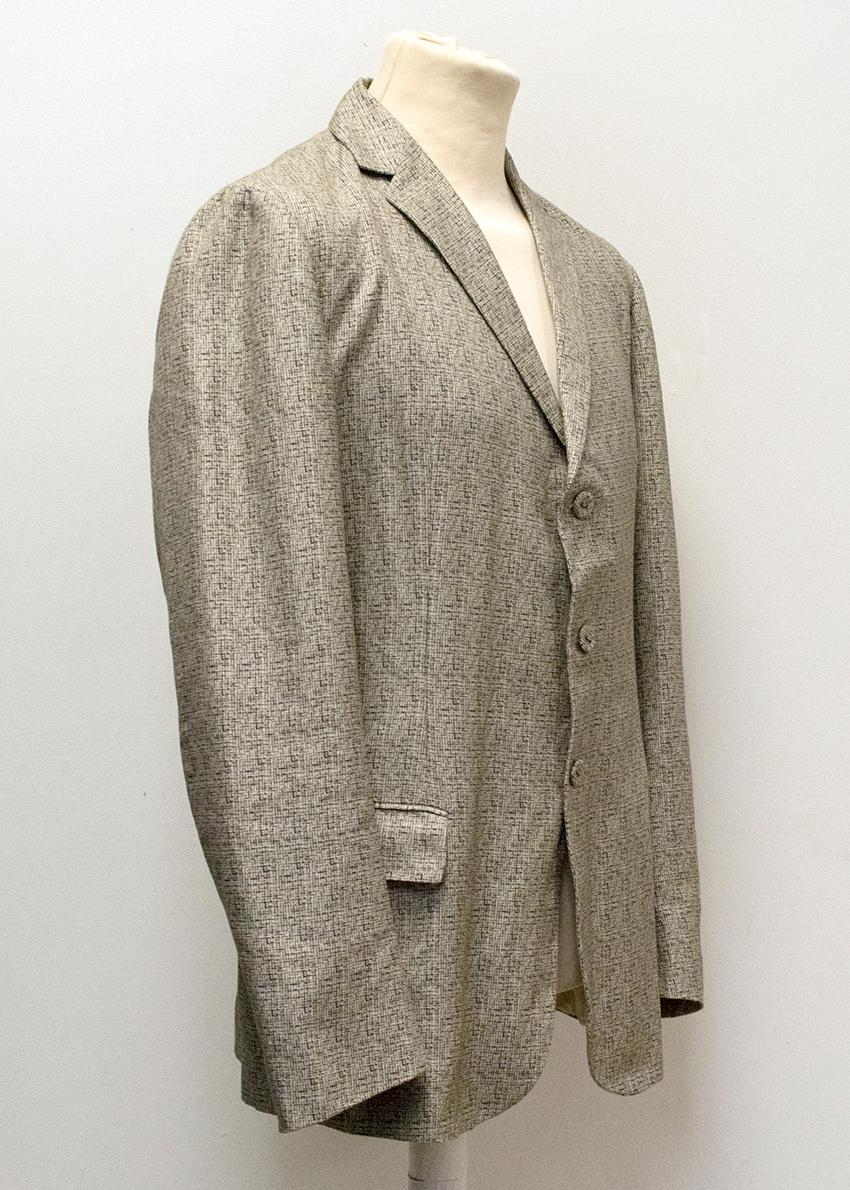 Bottega Veneta Beige Patterned Blazer SIZE IT 52 In Good Condition For Sale In London, GB