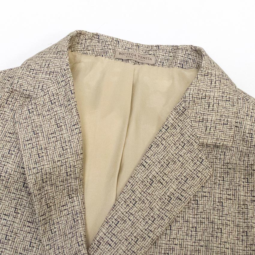 Bottega Veneta Beige Patterned Blazer SIZE IT 52 For Sale 3