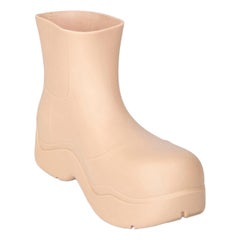 Bottega Veneta Beige Puddle Rubber Boots Size IT 41