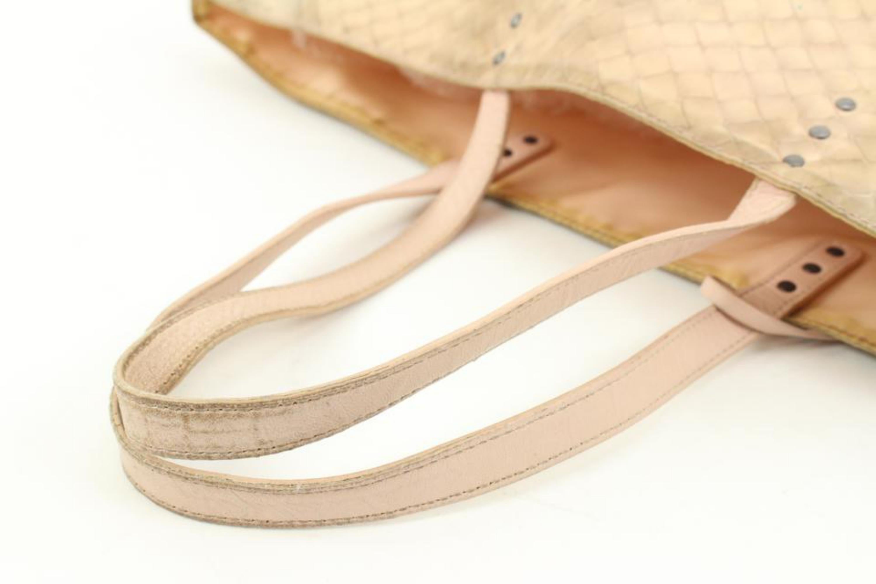 Bottega Veneta Beige Sand Nylon Intrecciolusion Medium Tote Bag 20bv223s For Sale 4