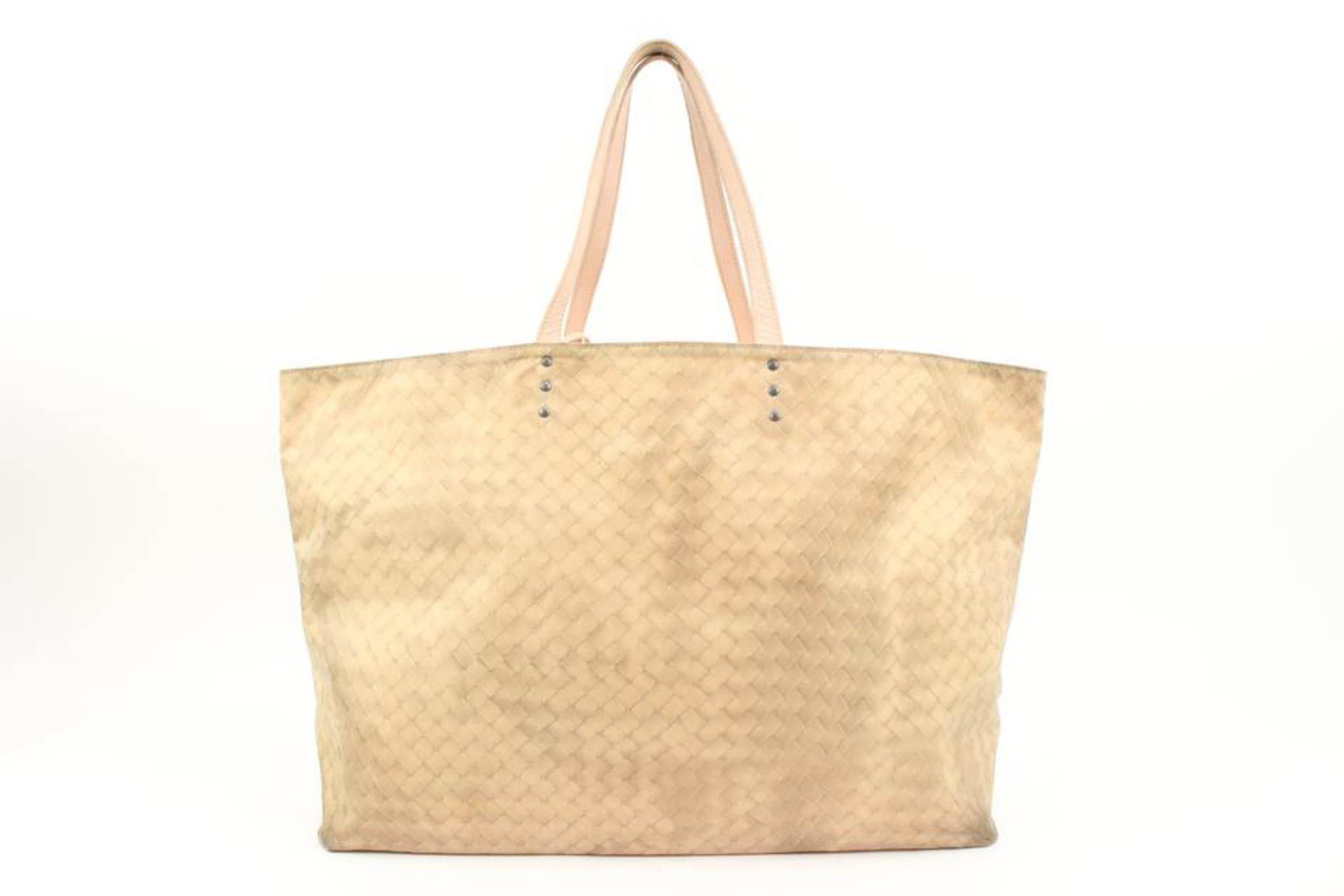 Bottega Veneta Beige Sand Nylon Intrecciolusion Medium Tote Bag 20bv223s For Sale 5