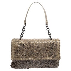 Bottega Veneta Beige Snakeskin Olimpia Shoulder Bag