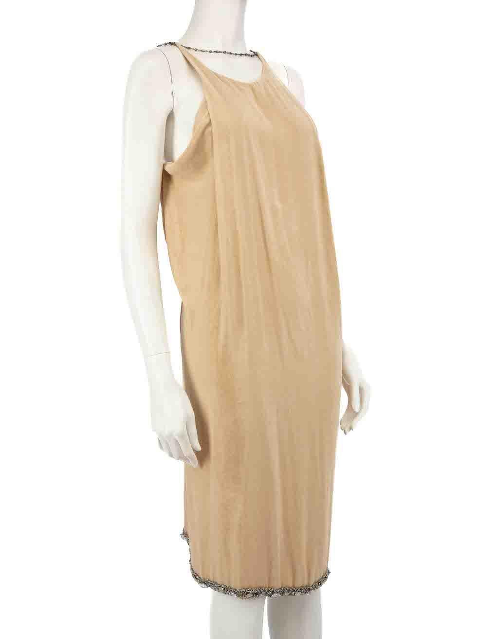 CONDITION is Very good. Minimal wear to dress is evident. Minimal wear to the inside bust with two small plucks to the weave which does not show on the outside of the dress on this used Bottega Veneta designer resale item.
 
 
 
 Details
 
 
 Beige

