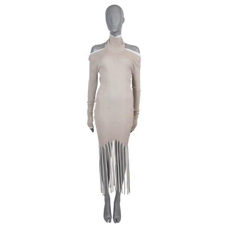 knit dress 2020 2020 Bottega Veneta Cream Draped Knit Sweater Dress