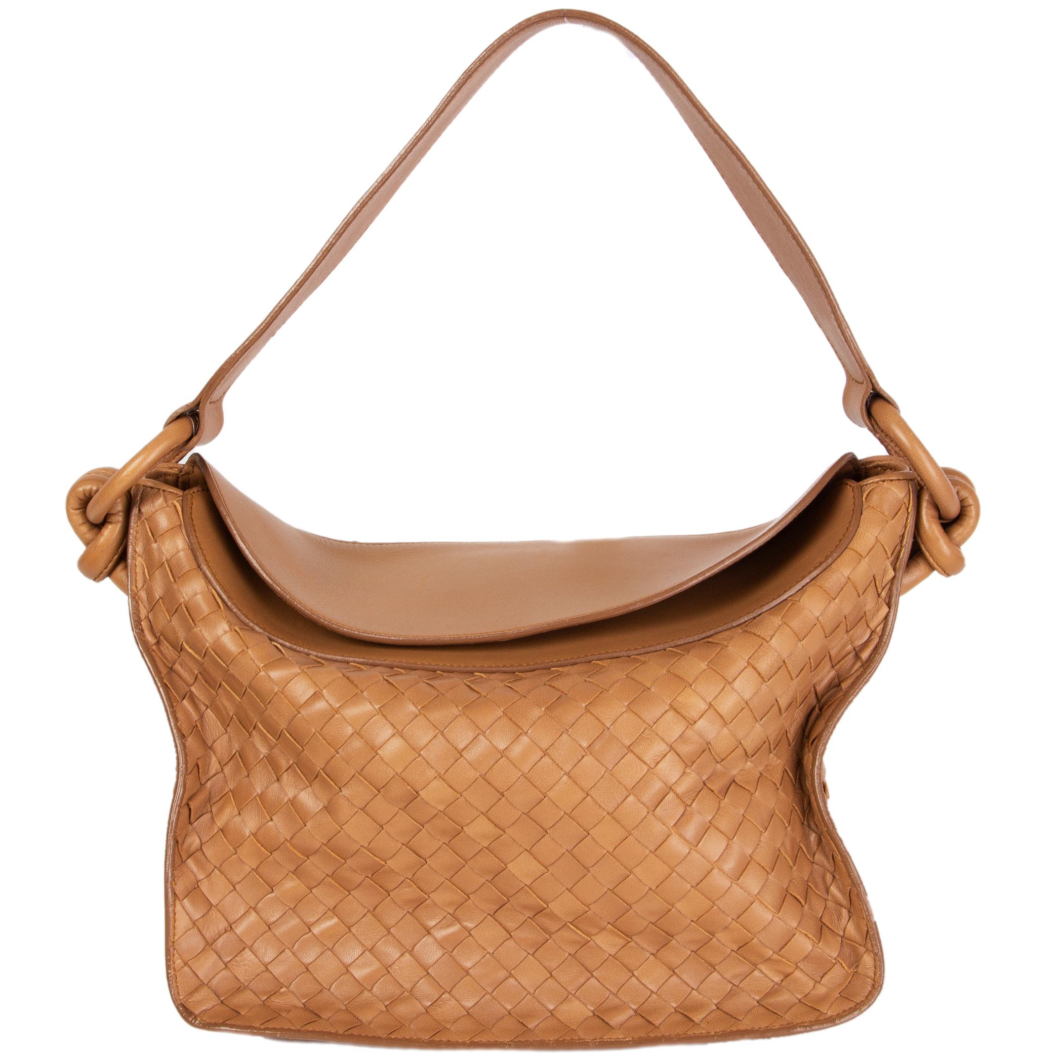 Orange BOTTEGA VENETA beige woven leather INTRECCIATO Shoulder Bag