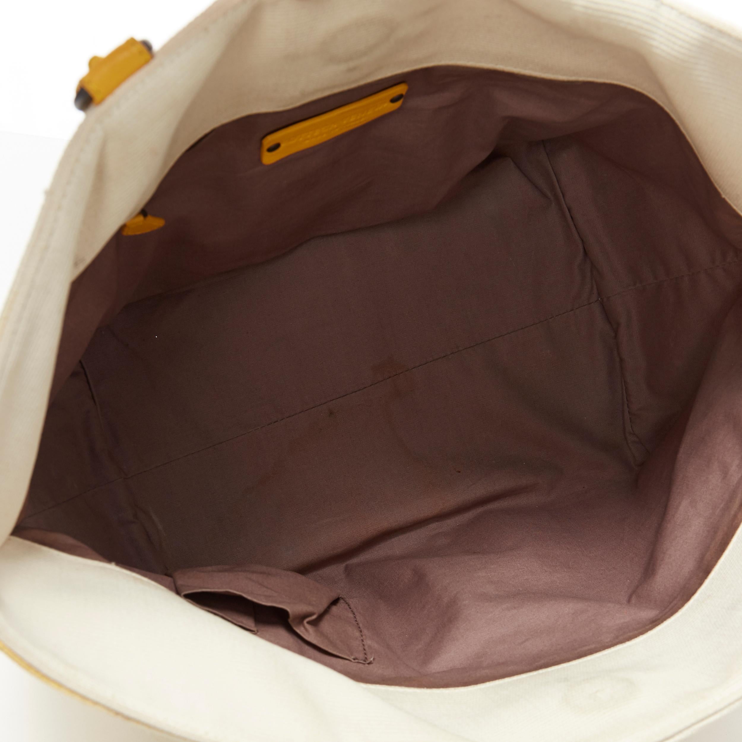 BOTTEGA VENETA beige yellow ombre dye intrecciato woven leather handle tote bag 5