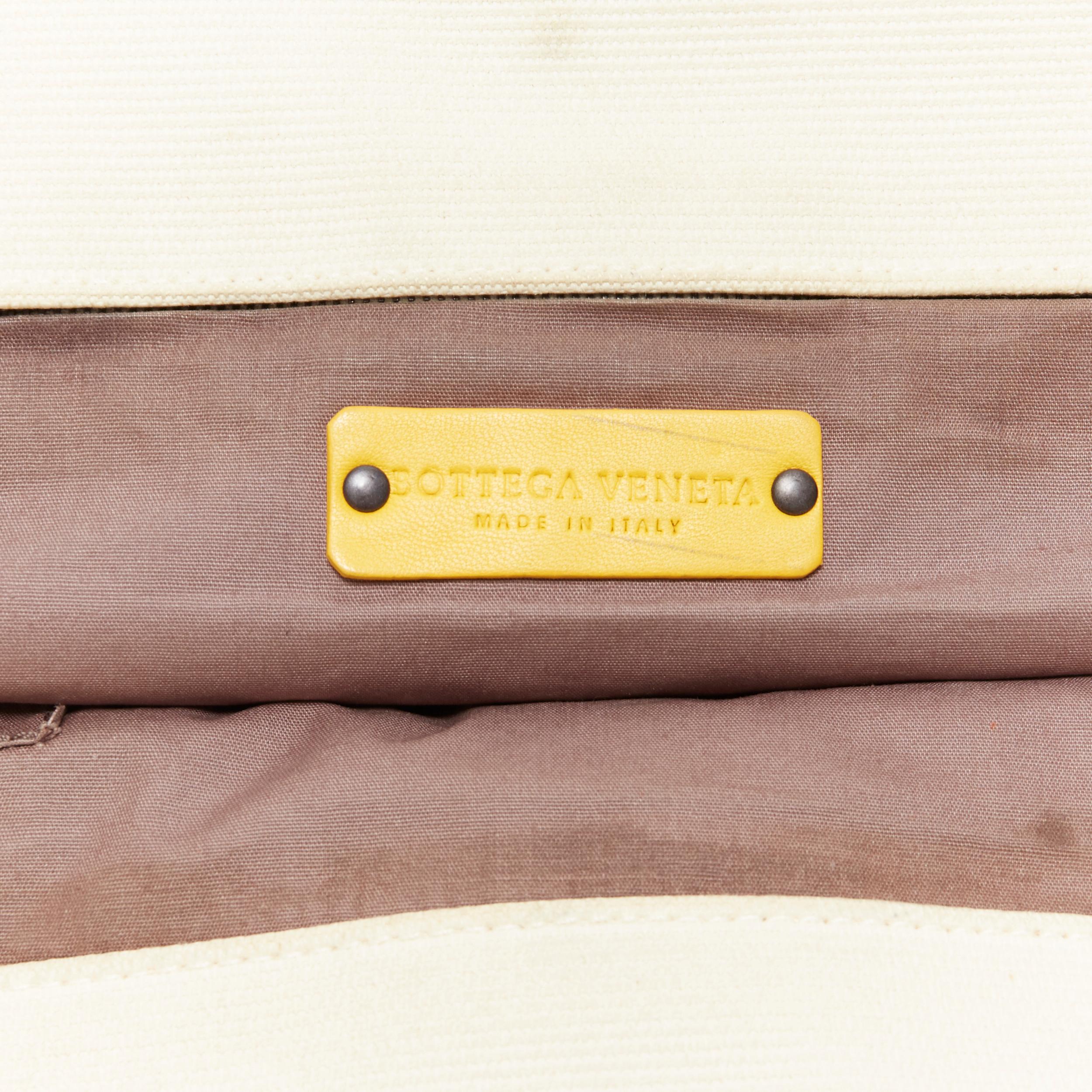 BOTTEGA VENETA beige yellow ombre dye intrecciato woven leather handle tote bag 6