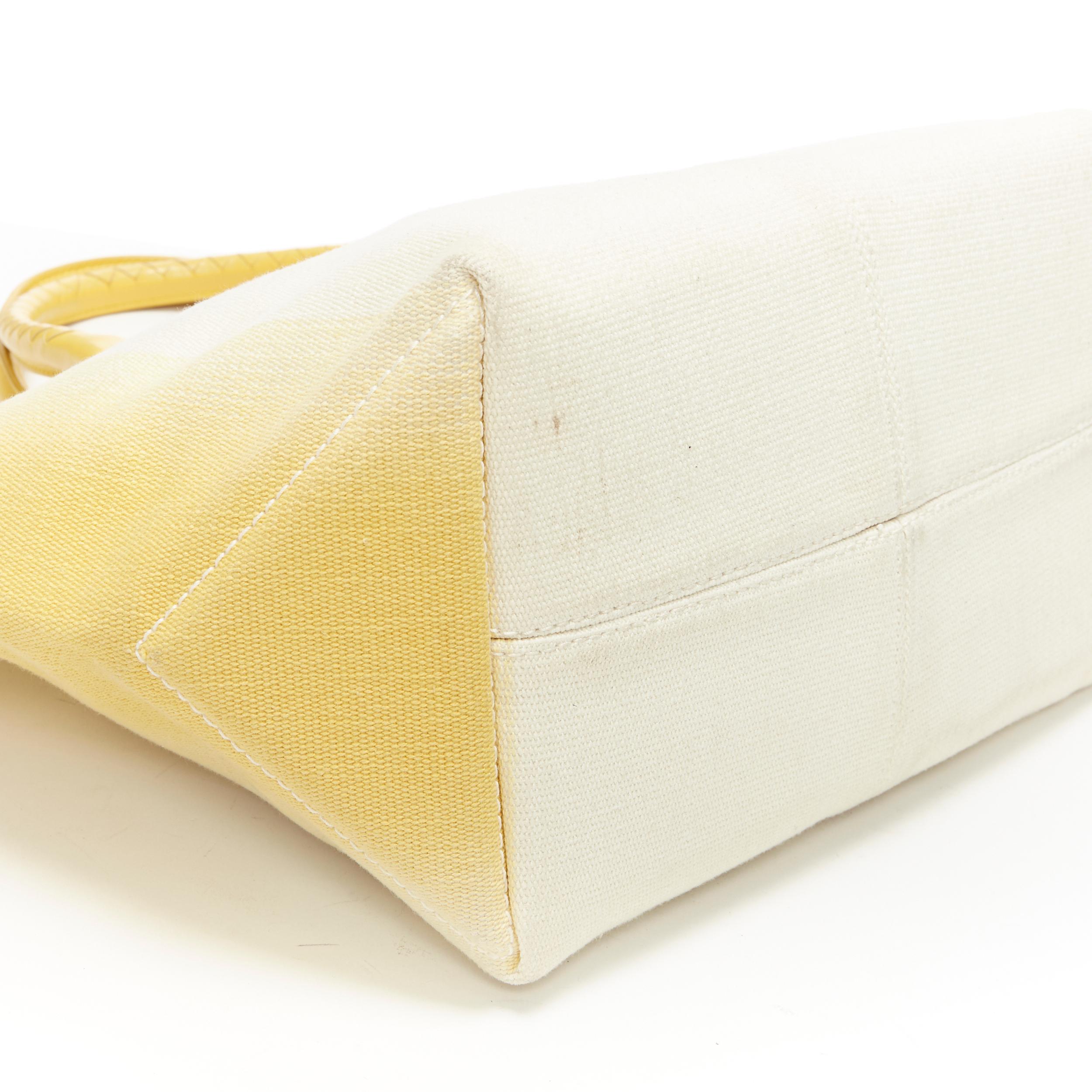 BOTTEGA VENETA beige yellow ombre dye intrecciato woven leather handle tote bag 3