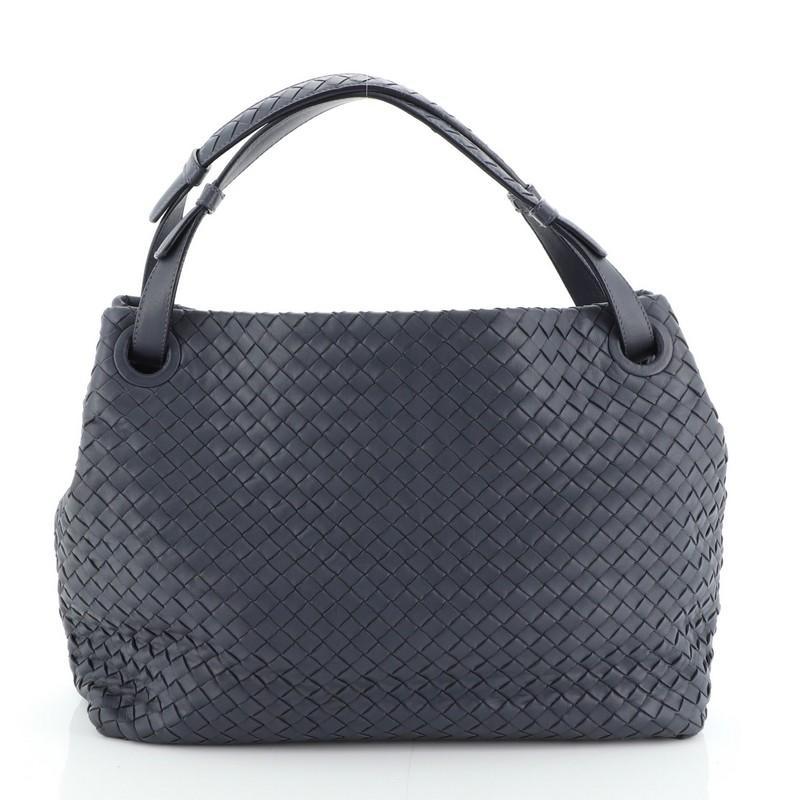 Black Bottega Veneta Bella Tote Intrecciato Nappa Medium