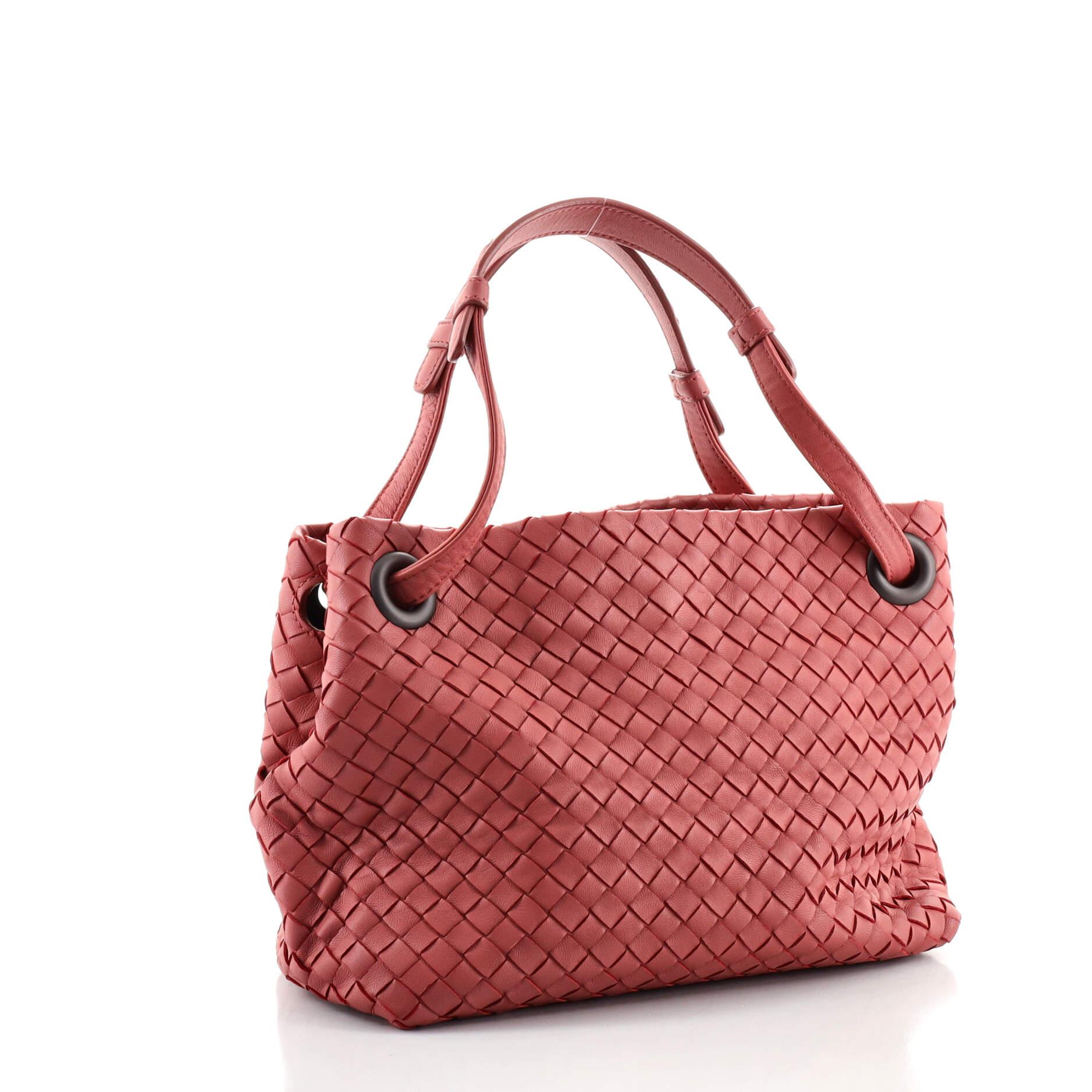 Bottega Veneta Bella Tragetasche Intrecciato Nappa Klein (Pink)