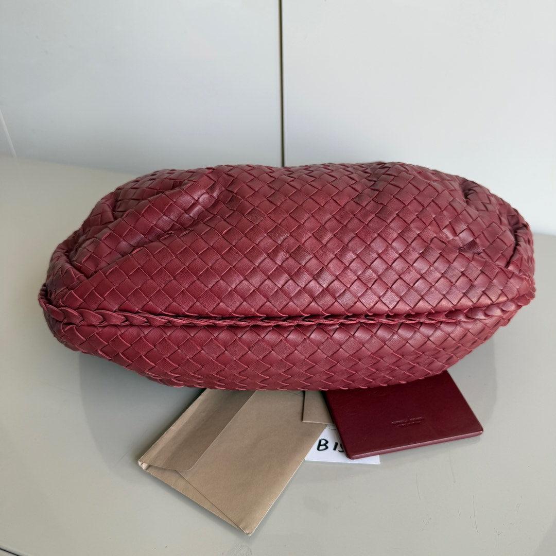 Bottega Veneta Vientre Hobo Intrecciato Ancora Piel de Nappa Roja Mediana 40cm Marrón