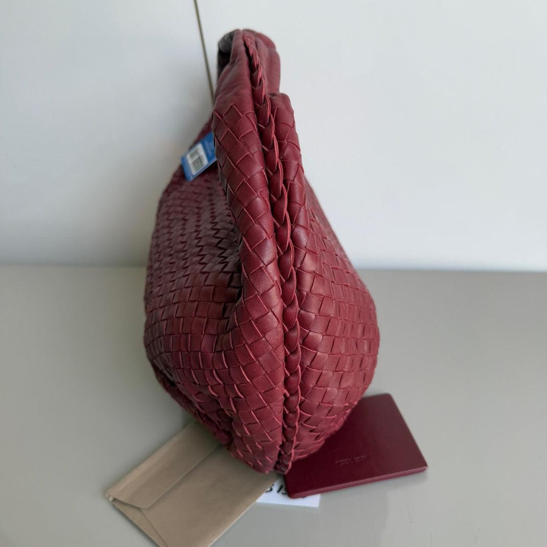 De las mujeres Bottega Veneta Vientre Hobo Intrecciato Ancora Piel de Nappa Roja Mediana 40cm