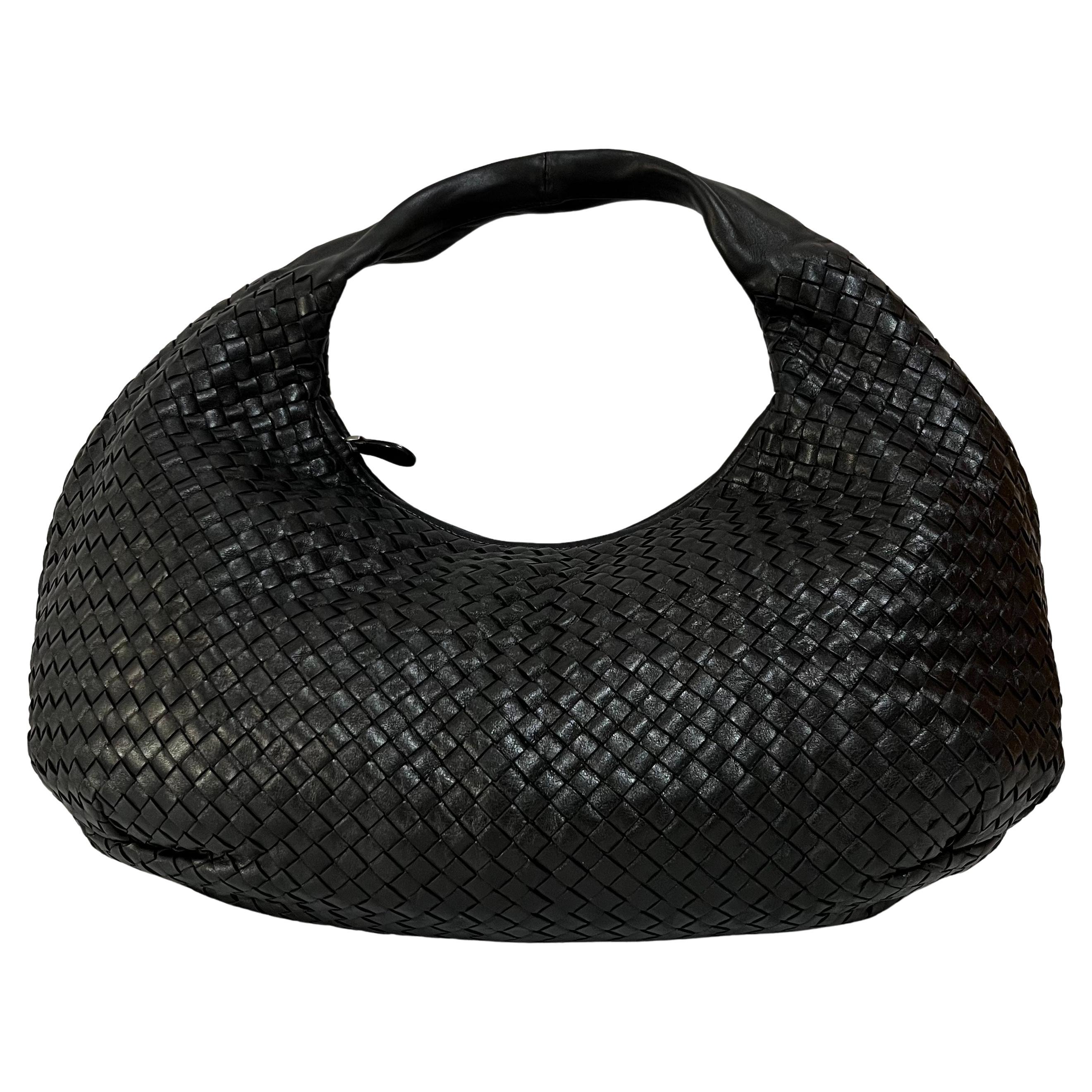 Bottega Veneta Belly Hobo Intrecciato Nero Grande 50cm