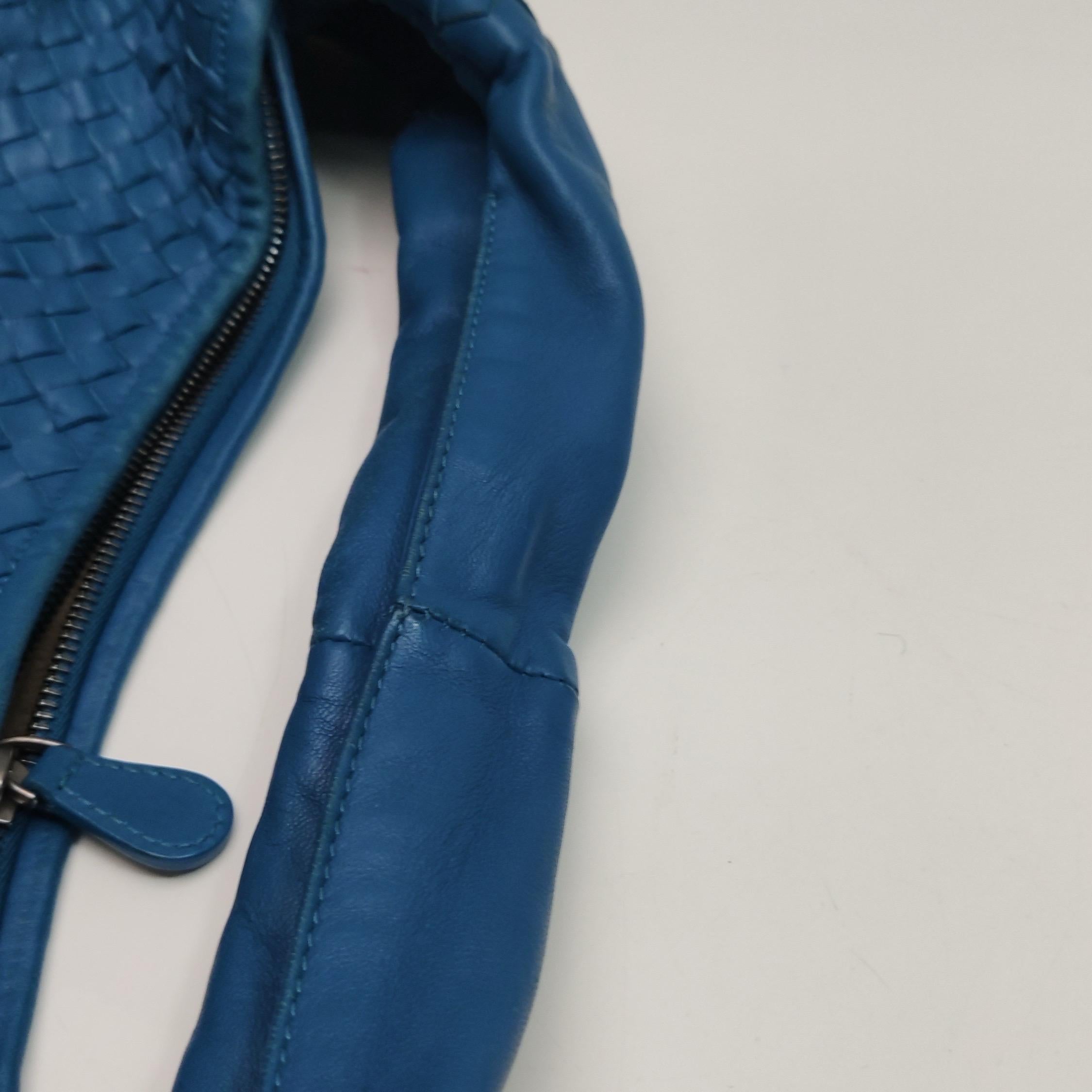 Bottega Veneta Belly Hobo Intrecciato Bleu Marine Cuir Maxi 50cm en vente 14