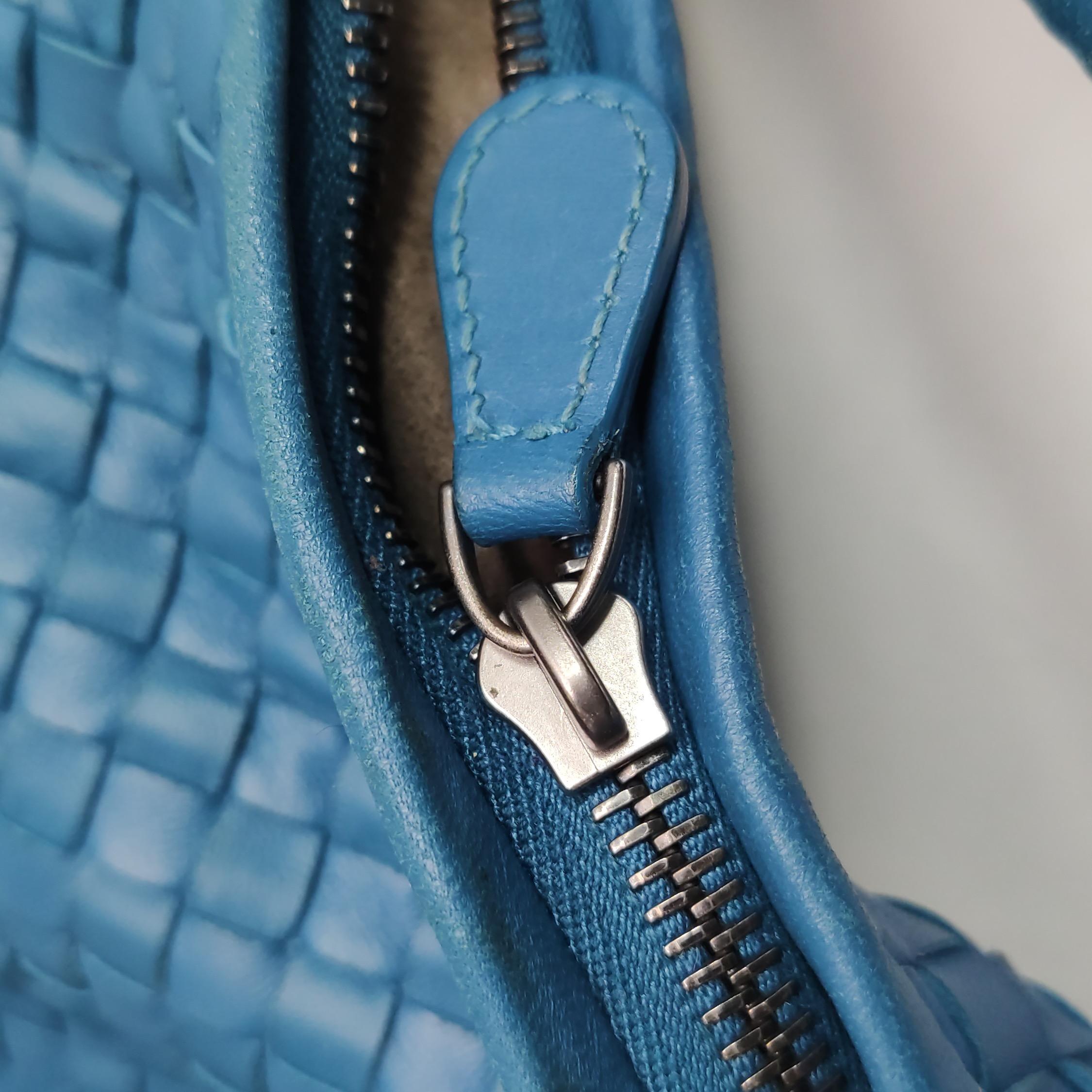 Bottega Veneta Belly Hobo Intrecciato Bleu Marine Cuir Maxi 50cm en vente 4