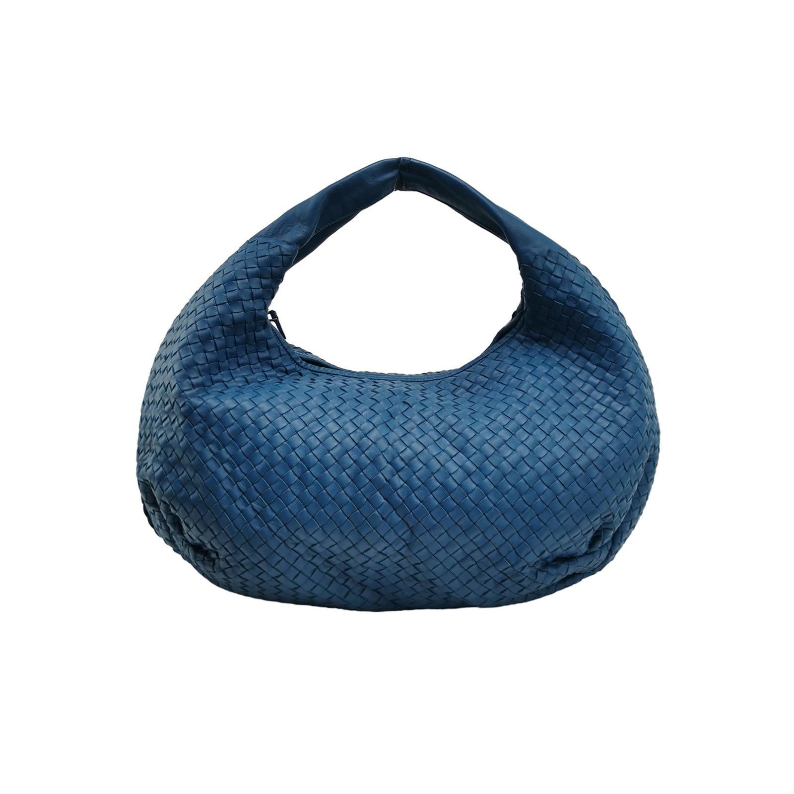 Bottega Veneta Belly Hobo Intrecciato Bleu Marine Cuir Maxi 50cm