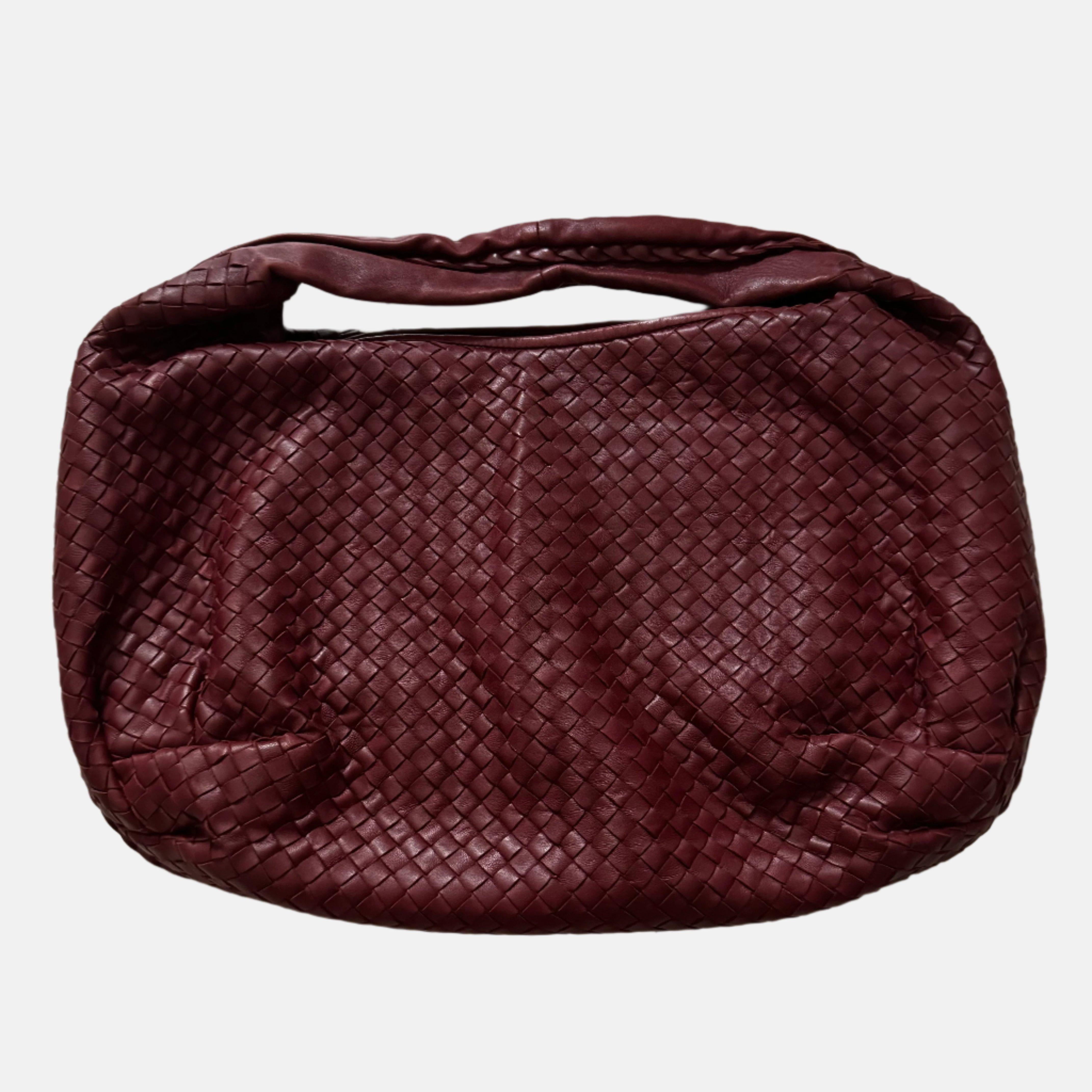 Bottega Veneta Belly Hobo Intrecciato Burgundy Ancora Red Medium 45cm In Excellent Condition In AUBERVILLIERS, FR