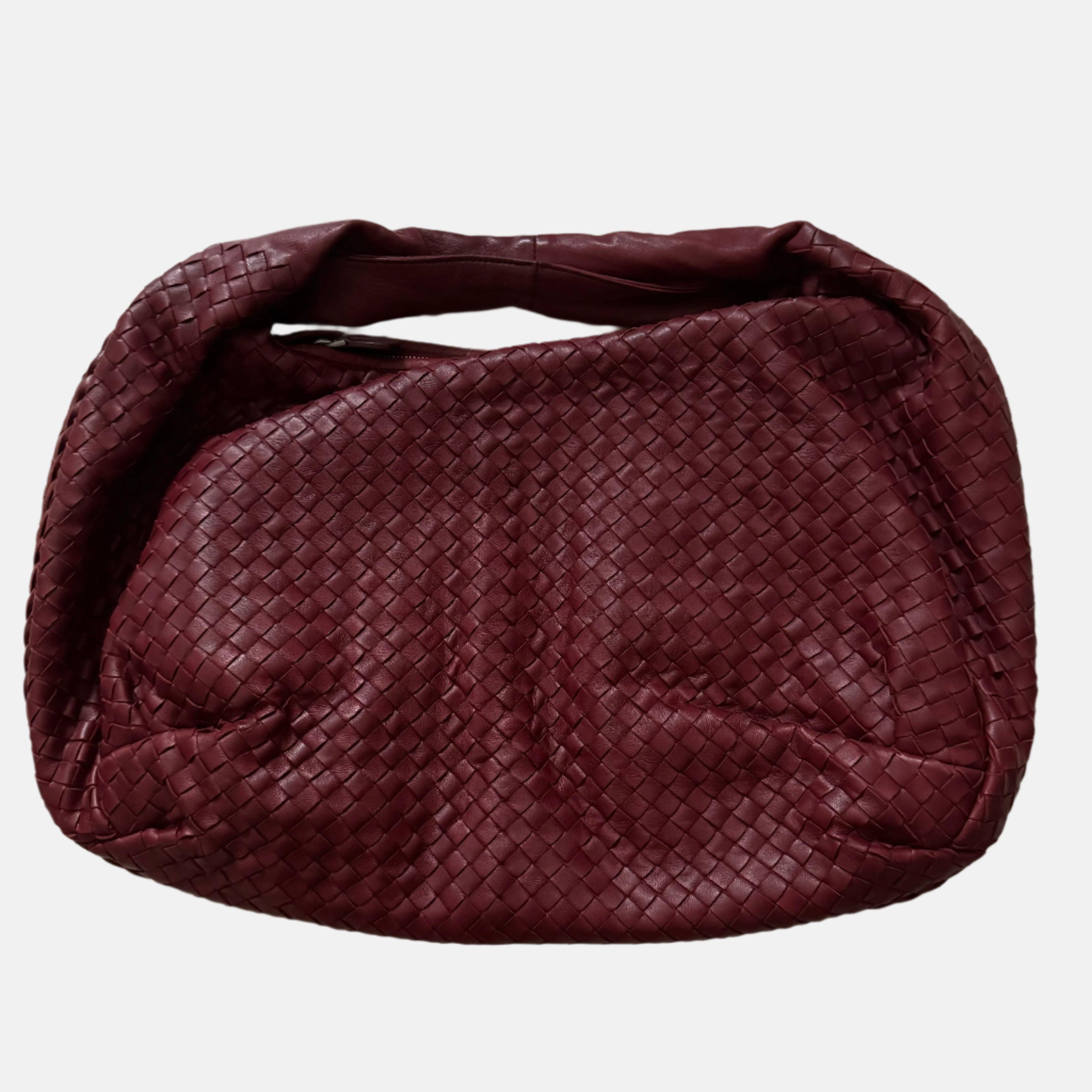 Women's Bottega Veneta Belly Hobo Intrecciato Burgundy Ancora Red Medium 45cm