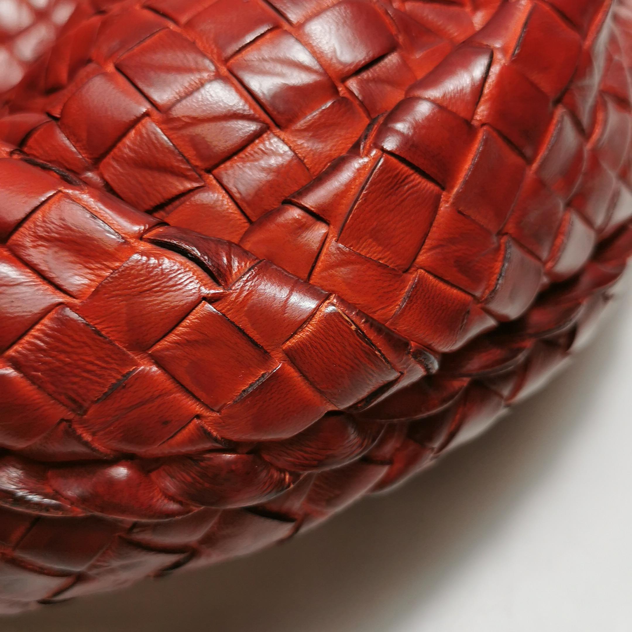 Bottega Veneta Hobo Intrecciato Gradiente Arancione Rosso Medio 45cm in vendita 7