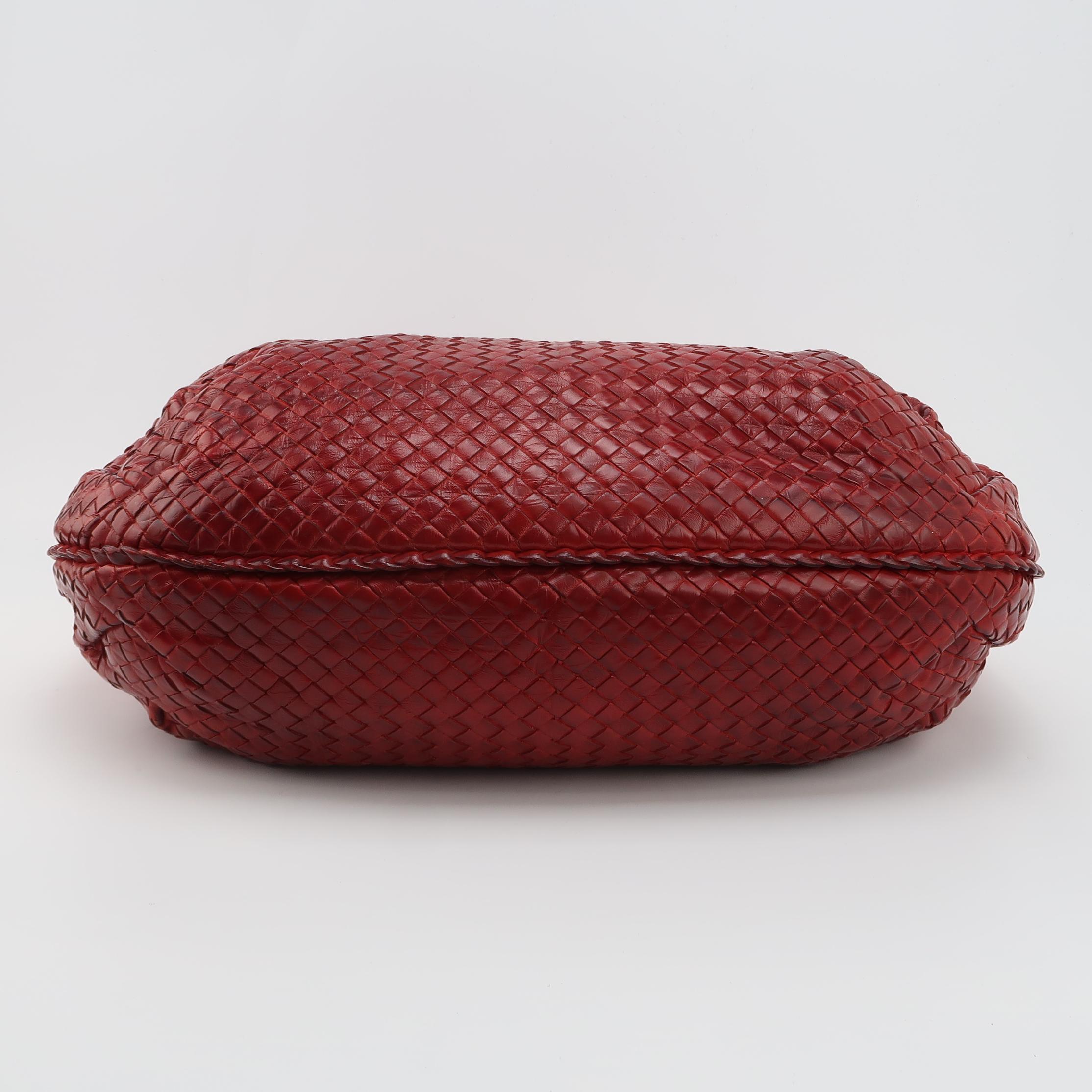 Bottega Veneta Hobo Intrecciato Gradiente Arancione Rosso Medio 45cm in vendita 3