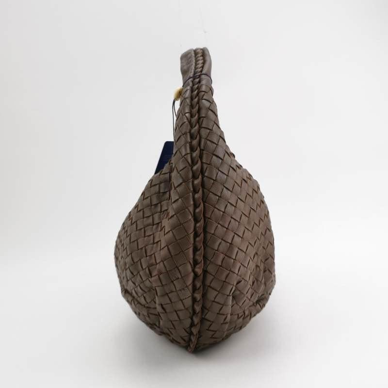 Bottega Veneta Belly Hobo Intrecciato Lambskin Leather Brown Medium 40cm In Good Condition For Sale In AUBERVILLIERS, FR