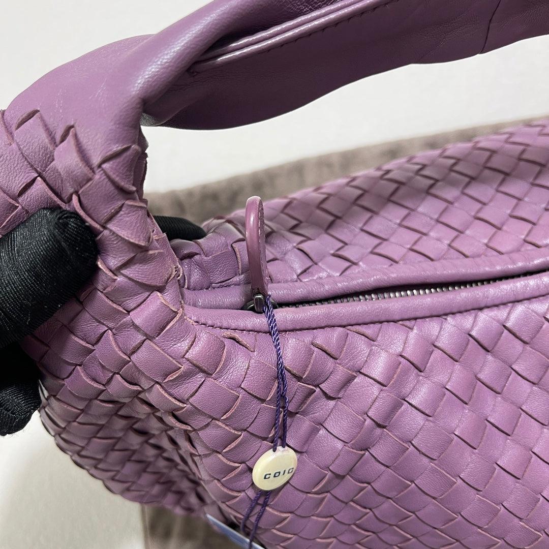 Bottega Veneta Vientre Hobo Intrecciato Piel de cordero Lila Morado Mediano 40cm en venta 8
