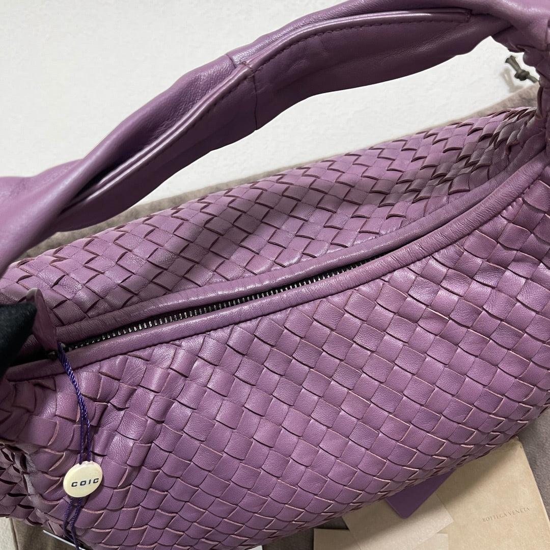 Bottega Veneta Vientre Hobo Intrecciato Piel de cordero Lila Morado Mediano 40cm en venta 9