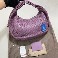 Bottega Veneta Belly Hobo Intrecciato Lambskin Leather Lilac Purple Medium 40cm