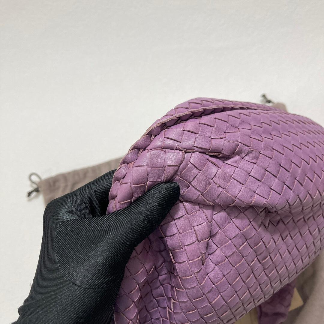 De las mujeres Bottega Veneta Vientre Hobo Intrecciato Piel de cordero Lila Morado Mediano 40cm en venta