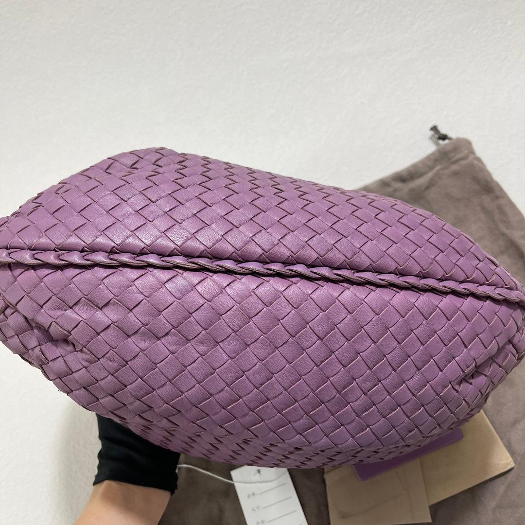 Bottega Veneta Vientre Hobo Intrecciato Piel de cordero Lila Morado Mediano 40cm en venta 1