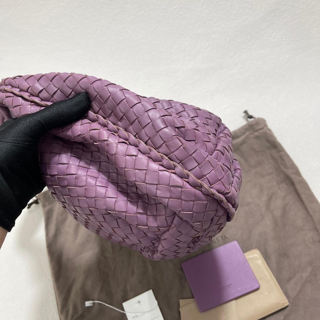 Bottega Veneta Vientre Hobo Intrecciato Piel de cordero Lila Morado Mediano 40cm en venta 2